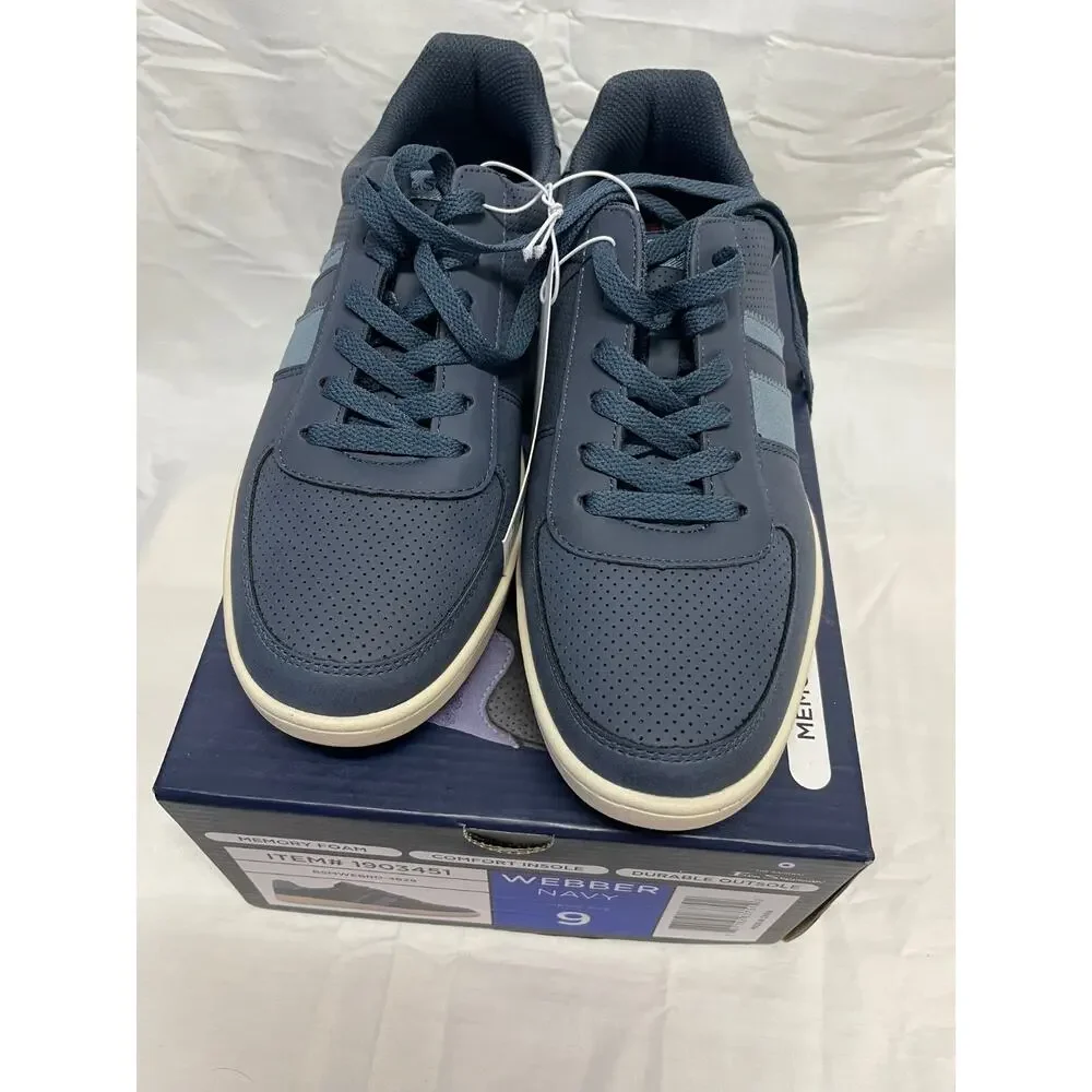 Ben Sherman Men's Webber Navy Sneakers Size 9 Memory Foam New In Box